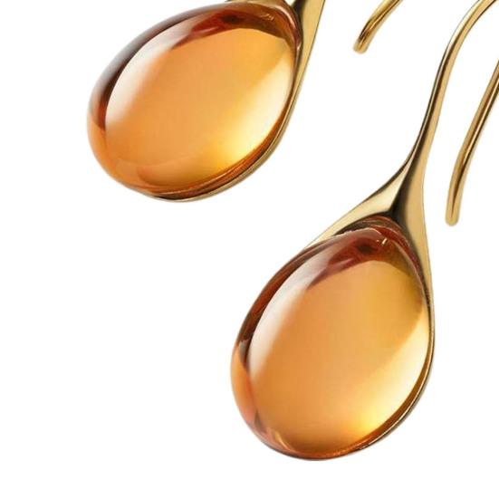 1 Çift Kadın Küpe Su Damlası Şekli Sahte Kristal Şeffaf High-end Damla
