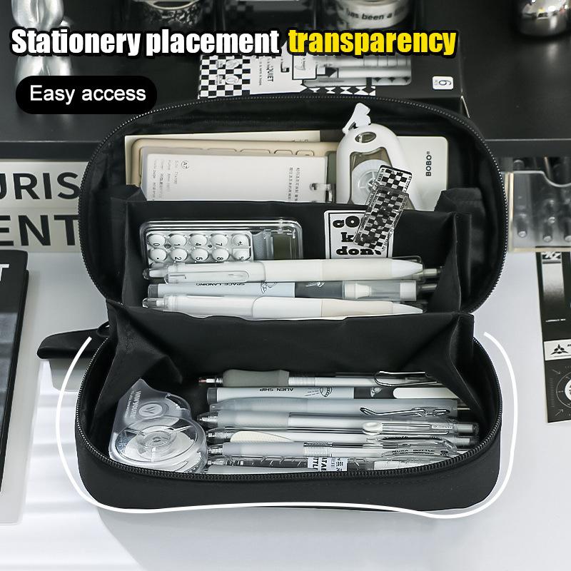 New 5-Layer Transparent Pencil Pouch With Large Capacity And Lightweight Design School Supplies Pencil Cases For Girls