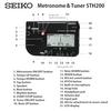 SEIKO Metronome & Tuner Black Pickup Microphone 2-Piece Set Special Pack STH200BKSP