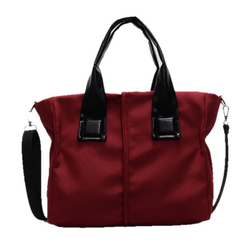 Japanese Fashion Solid Color Large Capacity Canvas Bag Casual Design Niche One-shoulder Crossbody Bag Hand-held Class Cloth Bag