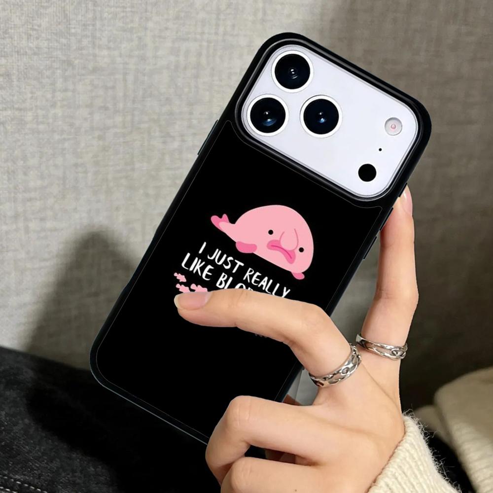 Capa Case for iPhone 17 Air 16 Pro Max 15 Plus 11 13 Mini 14 12 Back Phone Cover Cute Blobfish