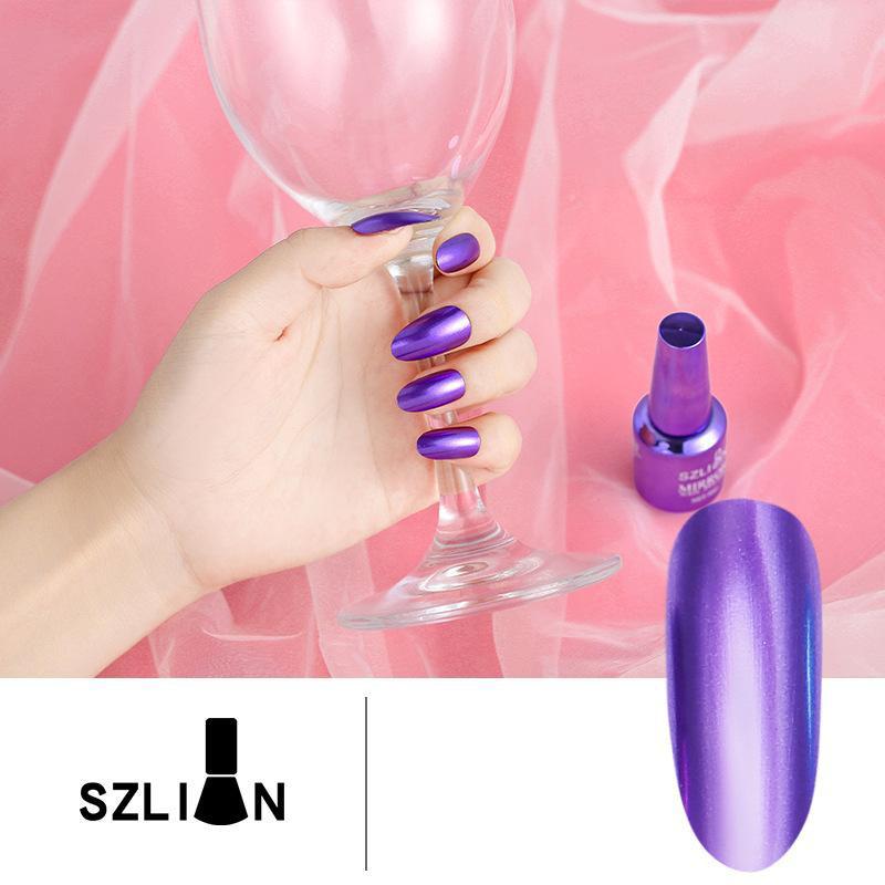 Rose Gold Silver Magic Mirror Effect Long-Lasting Metallic Nail Polish for DIY Nail Art Decoration
