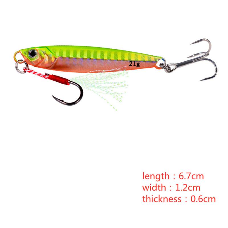 Bionic Fishing Bait Luminous Long Casting Lure 5Colors Iron Plate Lead Fish