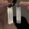 Silver Tassel Drop Earrings Lightweight Chain Fringe Dangle Earrings for Women Fashion Jewelry Accessories