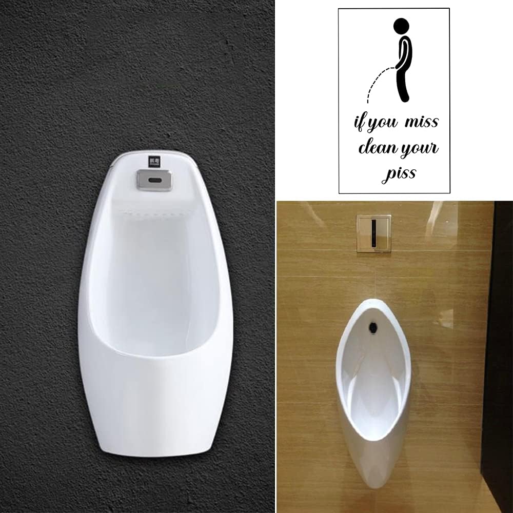 3 Pcs Funny Toilet Stickers, If You Miss Clean Your Piss Funny Decals, Wall Art Sign Decor, Removable Toilet Seat Quote Murals for Toilet WC Restroom