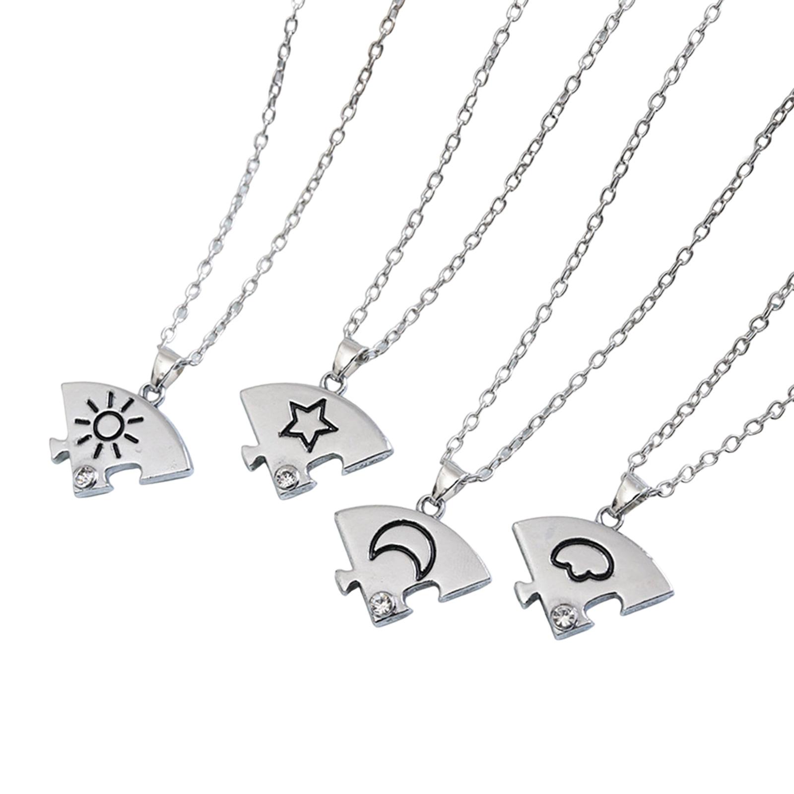 

Artistics Geometric Pendant Necklace Celestials Theme Sun Moon Stars Clouds Contemporary Jewelry Gifts Casual Wear серебряный