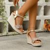 Fashion Women Sandals Open Toe Fashion High Heels Shoes for Women Summer Weave Solid Platform Wedges Sandals Women Zapatillas De Mujer