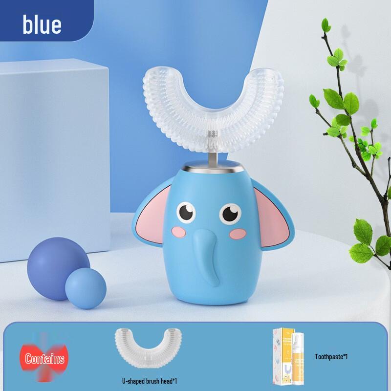 LISM Cute Elephant U-shaped Electric Toothbrush for Kids
