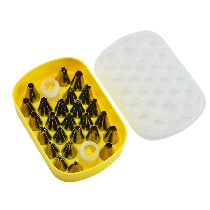 Piping Tip Organizers Box With 25 Pcs Seamless Piping Tips 2 Adapters Nozzles Tip Cake Decorating Tools