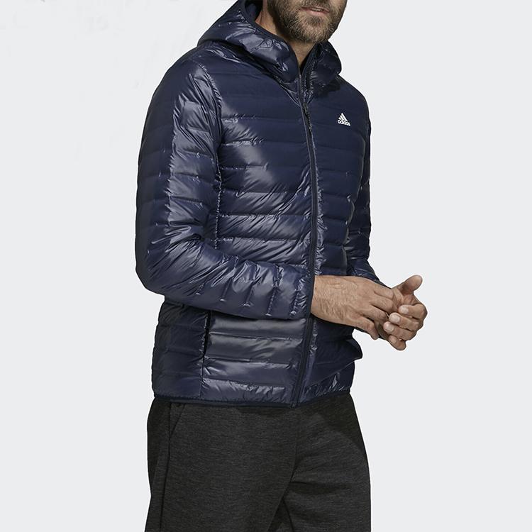 Adidas Teplá a větruodolná bunda s kapucí Pánské bundy Modrá DX0785