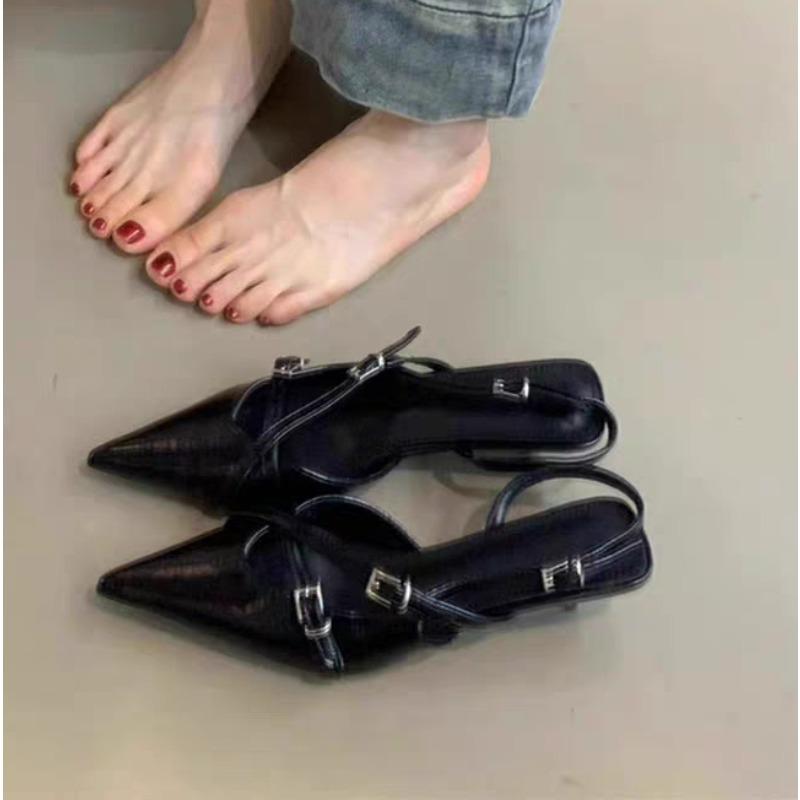 Elegant Party Dress Shoes for Women Sandals Women's Pointed Toe Heels Designer Stripper Shoe Talon Low Heels Pumps Zapatos