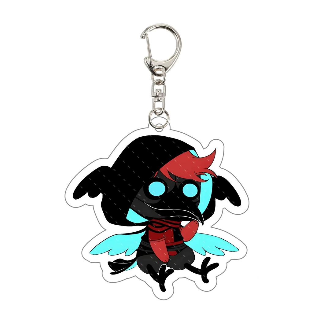 Acrylic Keychain with Character Silhouette Design Durable Material Metal Clasp Suitable for Bag Decoration and Key Holder Accessories