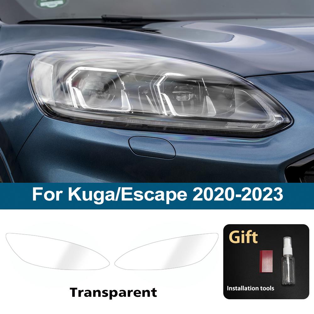 Pellicola Vinilica Wrap Lucida Per Ford Kuga/Escape 2020-2026 Antigraffio Nero Fumé Pretagliata Pellicola Protettiva per Fari Auto
