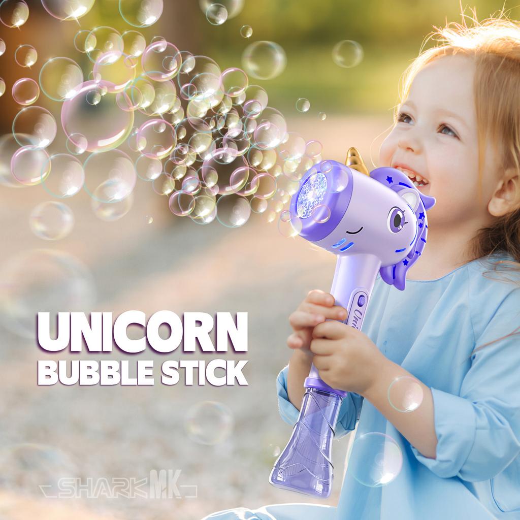 Unicorn Electric Bubble Gun, Toy Bubble Machine, Automatic Soap Blower with lights,Christmas  Party Games, Children's Gifts