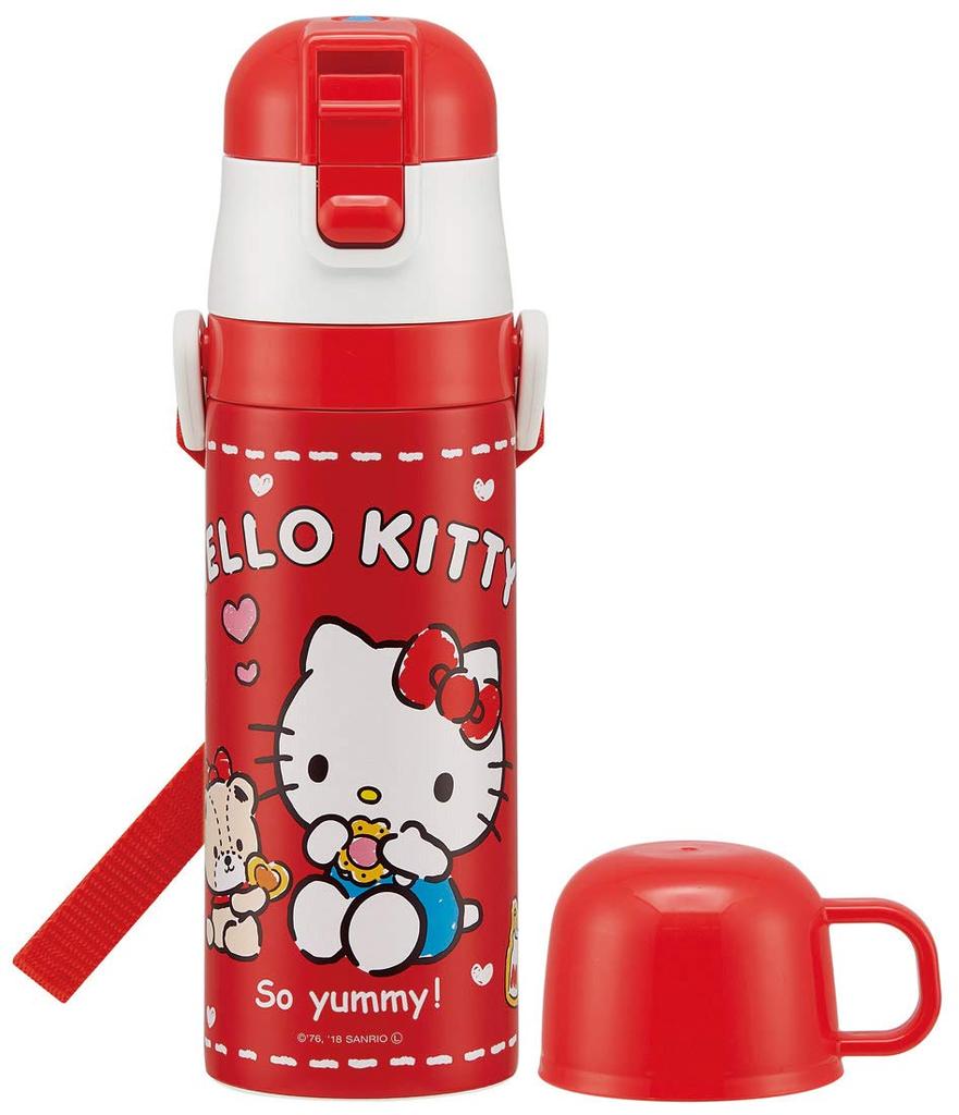 Skater 2cestná nerezová láhev na vodu s hrnkem Hello Kitty Cookie Sanrio 430ml SKDC4 Dětská