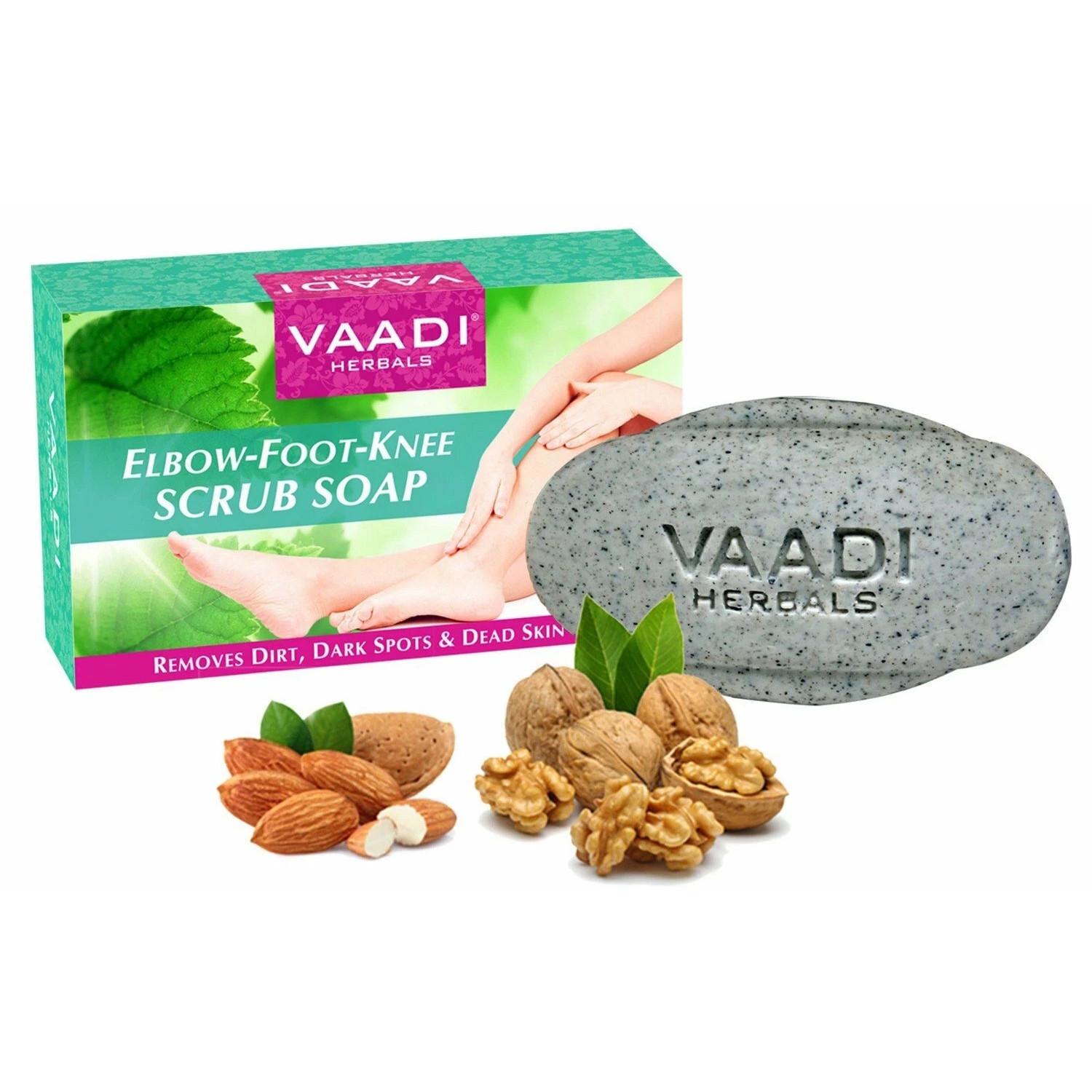 

Vaadi Herbals Elbow Foot Knee Scrub Soap with Almond and Walnut Scrub, 75 gm