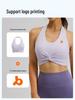 Pleated Yoga Halter: Detachable Chest Pad, Backless, Shockproof, High-Elastic Nylon Sports Tank Top