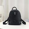Fashion Women Backpacks Halloween Bags New Skull Rivet Backpack Fashion Versatile High Capacity Soft Leather Zipper Backpacks
