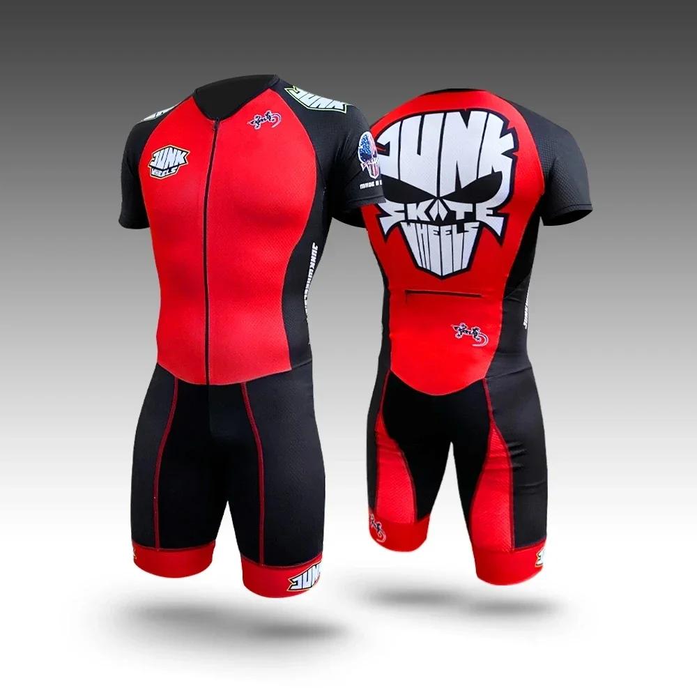 

Nl Custom Junk Racing Suit Triathlon Men Inline Speedsuit Roller Skate Skinsuit Kit Fast Skating Clothing One Piece No Cushion S
