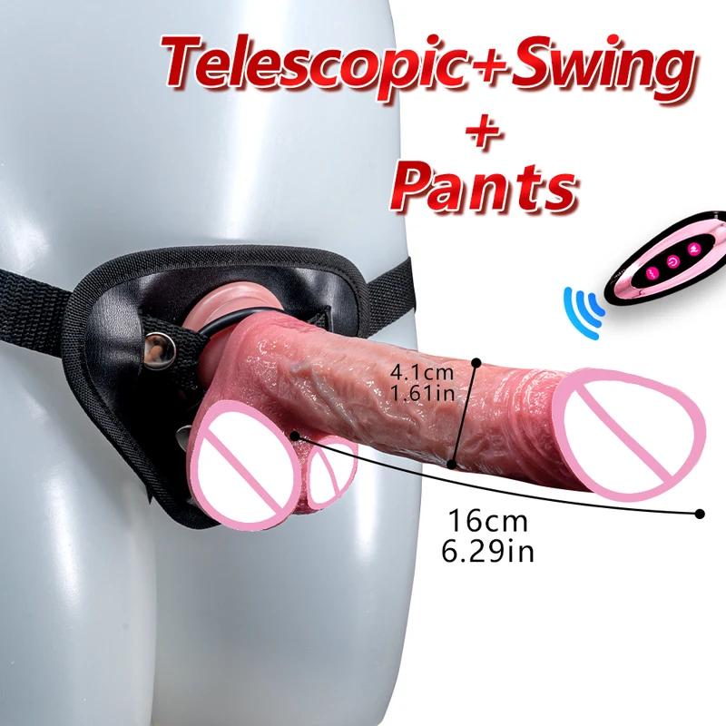 Realistic Dildos Heating Vibrators Dick Dildo Vibrator Telescopic Dildo Penis Remote Control Anal Sex Machine Sex Toys For Women