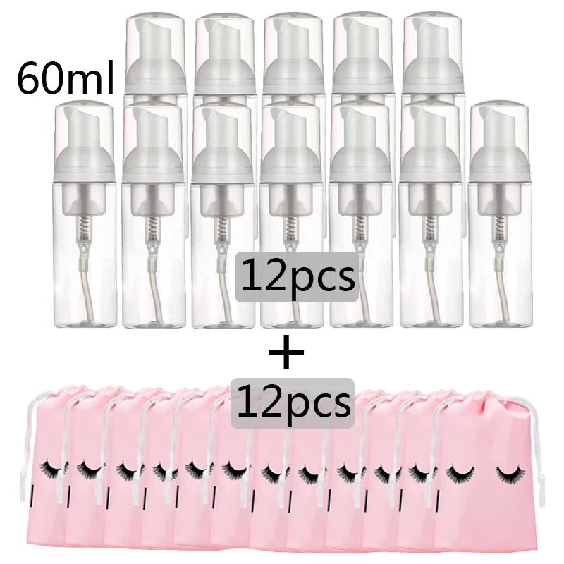 Schaumpumpe Flasche 12 Stück 30/60ml Tragbare Schaumstoffflasche Leere Pumpe Klare Flasche Lotion Shampoo Spender Heißer Verkauf Nachfüllbare Flaschen
