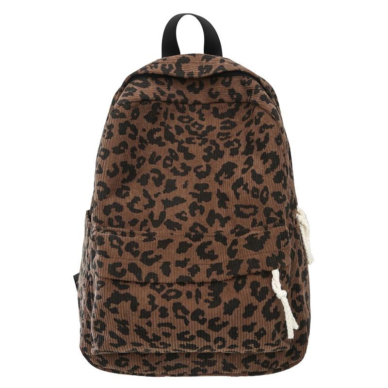 Tendance de rue Sac d'école léopard imprimé européen et américain 2025 automne et hiver sac à dos pour écolières léger décontracté navette voyage sac à dos