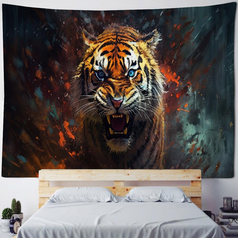 Animal Starry Sky Wall Tapestry Psychedelic Hippie Leopard Tiger Elk Bedroom Decoration Aesthetic Sofa Blanket Beach Towel