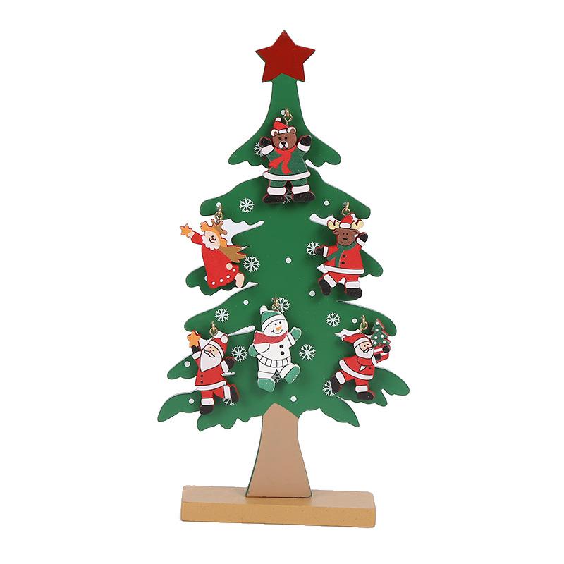 Christmas Tree Children's Handmade DIY Stereo Wooden Christmas Tree Scene Layout Christmas Decorations Ornaments Pendant