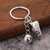 Silber/Gold Farbe Fußballschuh & Ball Schlüsselanhänger Zinklegierung Fußball Fan Geschenk Sport Zubehör Für Männer Frauen