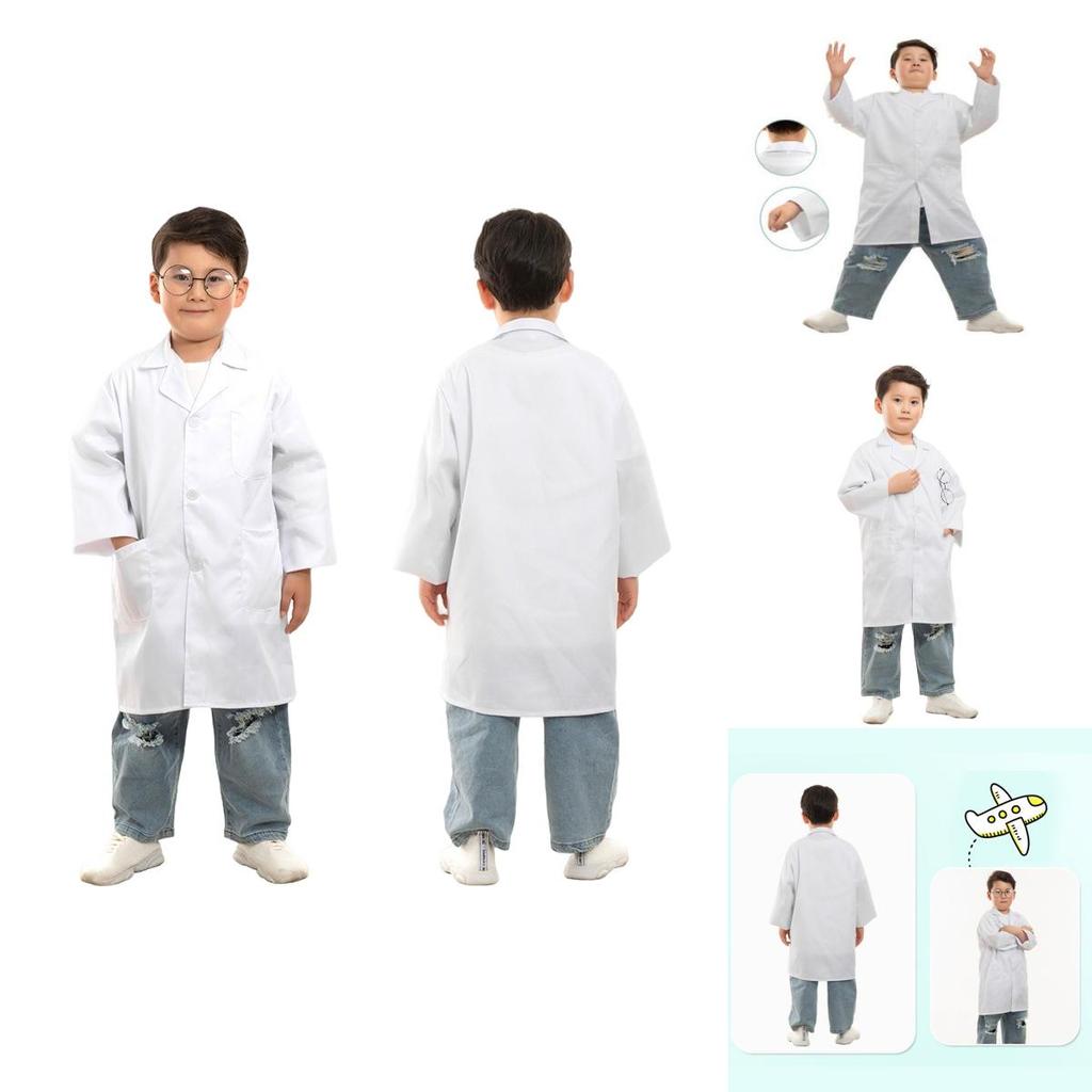 Kids Doctor Coat White Lab Coat For Roleplay Science Experiments