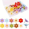 3D Six-Petal Flower Felt Pushpins for DIY Photo Wall 