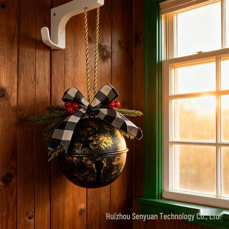 Sino de Natal de Metal para Porta - Decoração Festiva de Feriado