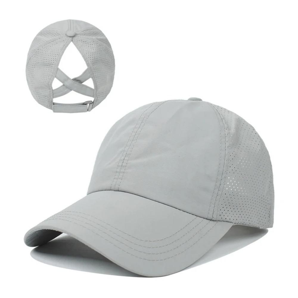 

Tongue Hat Women Mesh Breathable Sun Protection Hat In Summer Stay Cool & Stylish Adjustable Breathable Mesh Ponytail Hat сірий колір