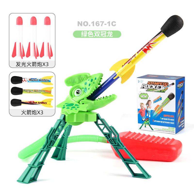 Children'S New Strange Feet On The Skyscraper Rocket Double Launch Flash Flying Skyscraper Casual Sports Toys