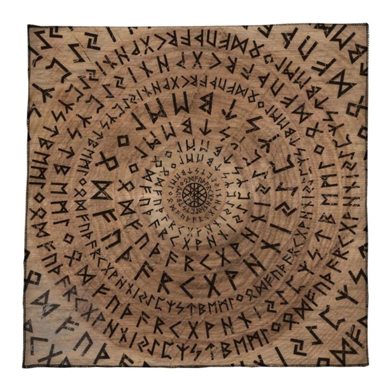 

Tarot Card Tablecloth Altars Cloth Rune Pattern Astrologys Tablecloth Decors 50x50cm