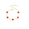 Titanium Steel 9mm Four-leaf Clover Mini Bracelet with Natural White Mother-of-pearl Flower Non-fading Women's Bracelet