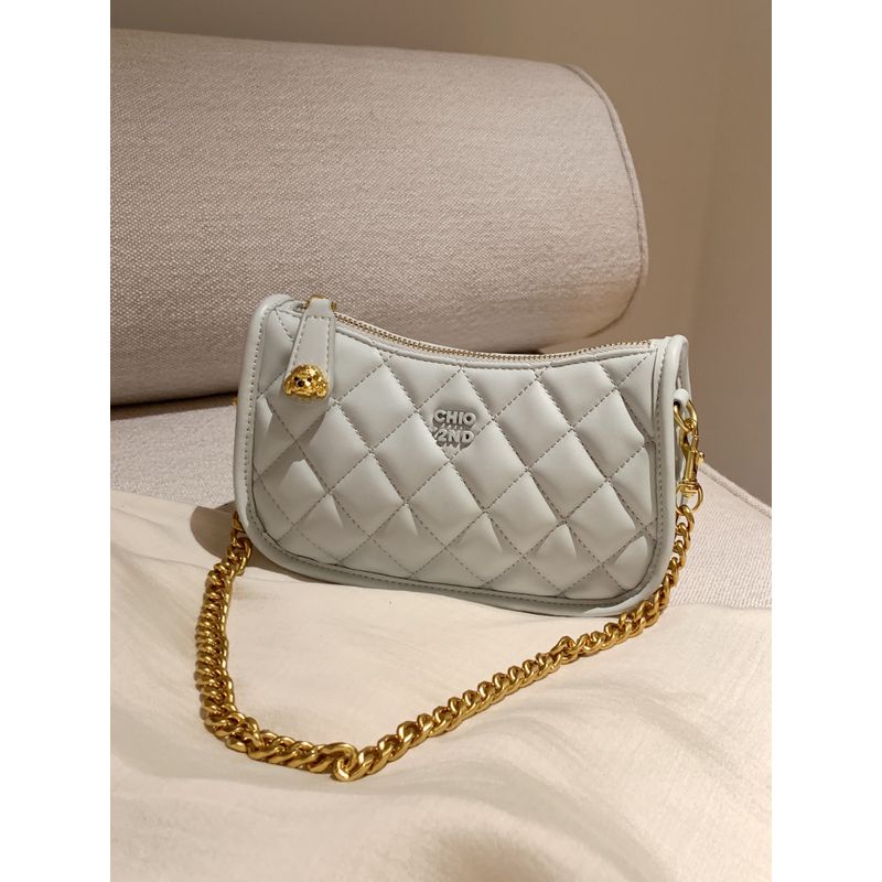 

Nanfeng Chio2nd Milk Chestnut Underarm Bag Women s Fancy Exquisite Quilted Chain Shoulder Messenger Bag Sea salt Blue
