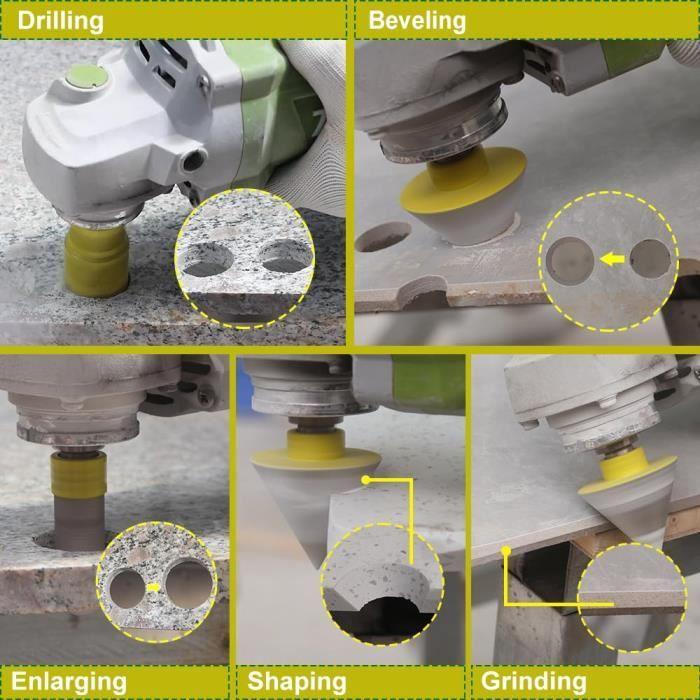 Diamond Drill Kit Tile Core Drill - 8pcs 2025355568mm20mm Diamond Cutter50mm Countersink Bitsadapter for Tile