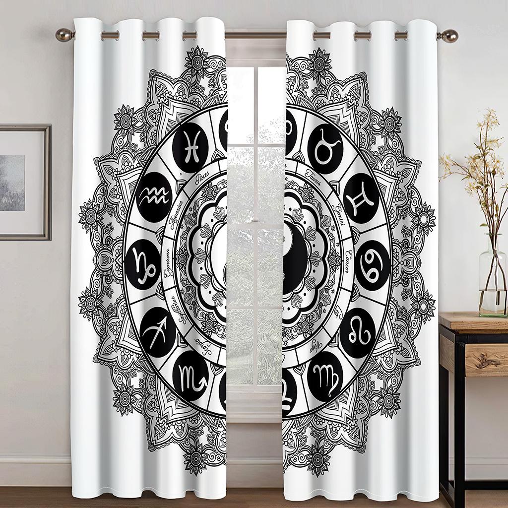Chinese Style Taiji Bagua Design Taoist Traditional Culture Curtains 2 Panels Luxury Living Room Bedroom Window Decor Curtains