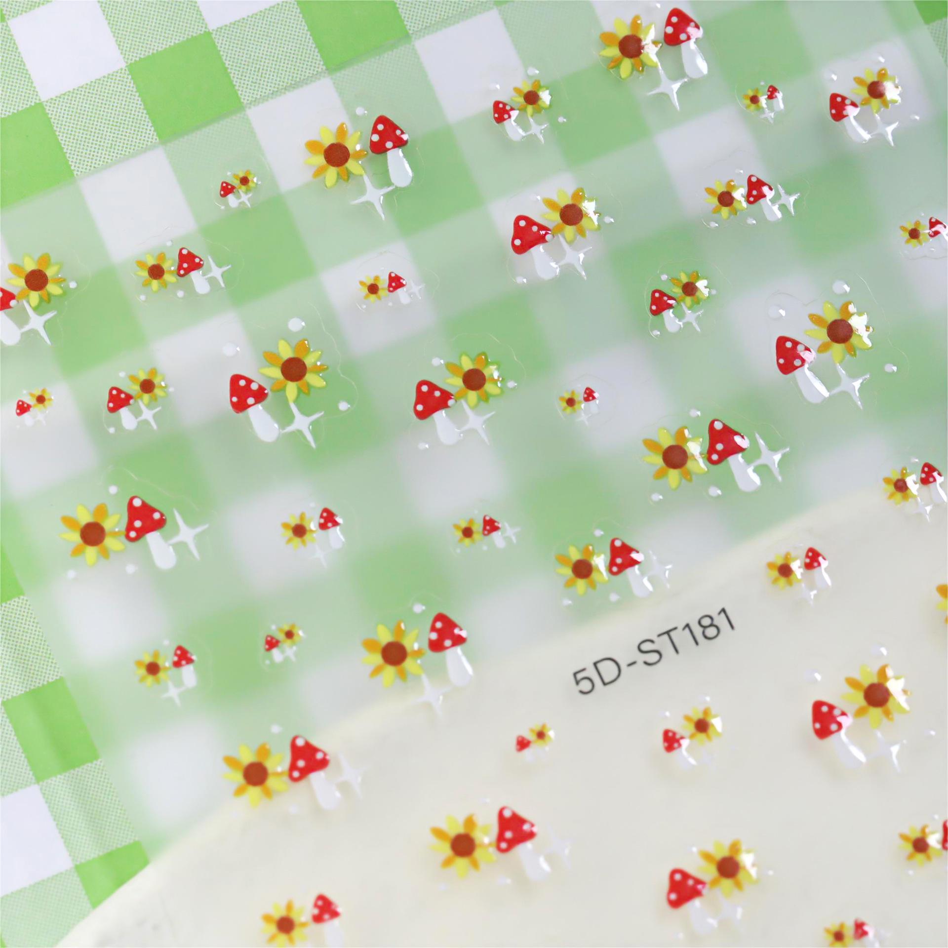 

Sunflower Mushroom Nail Art Stickers - Cute Japanese Style Nail Decorations