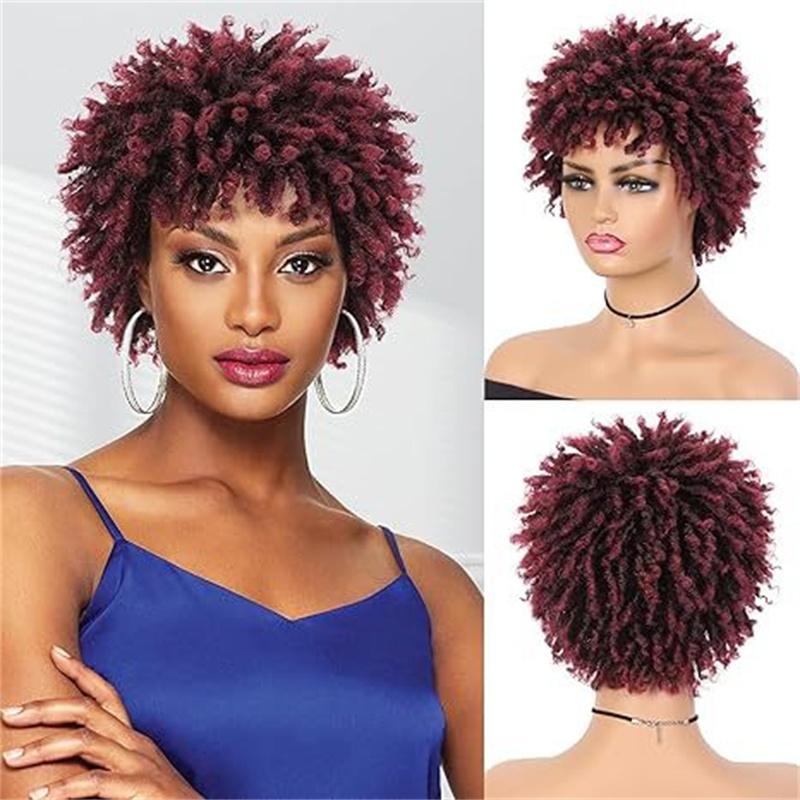 Peruca Sintética Trançada para Mulheres Locs Crochê Cabelo Twist Curto Afro Senhoras Dreadlock Castanho Claro Diário Cacheado Cool Girls