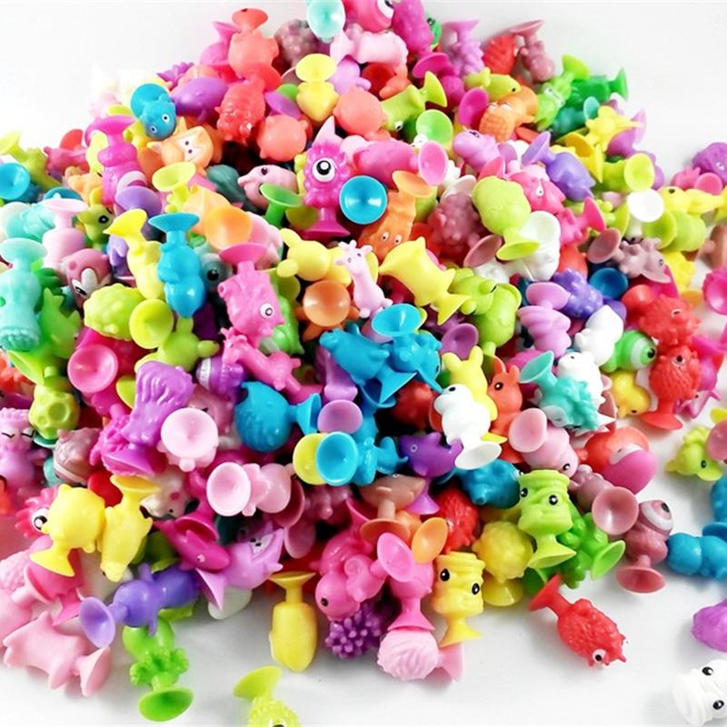 50pcs/lot Mini Monster Sucker Toy Capsule Model Little Cartoon Anime Animal Action Figures Suction Cup Puppets Gift For Children