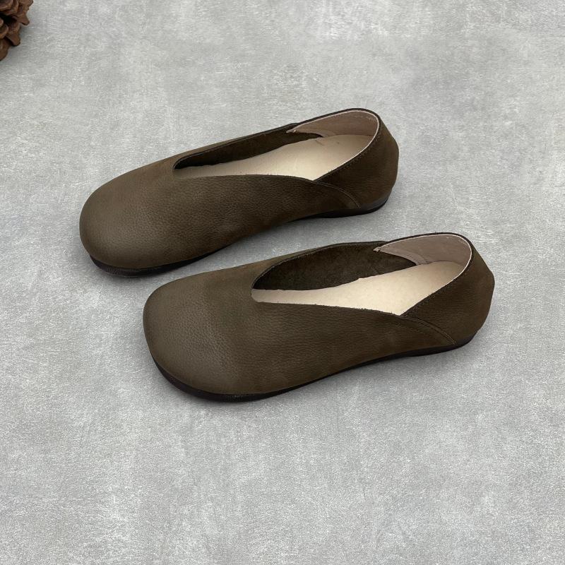 Single Shoe Retro Casual Simple and Versatile Flat Round-toe Women's Shoes