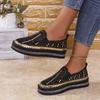 Runde Zehenpartie Damen Slip-on Loafer Mode Kristall Glitzer Anti-Rutsch Freizeit Schuhe für Damen Dicker Boden Flache Schuhe Frühling Sommer
