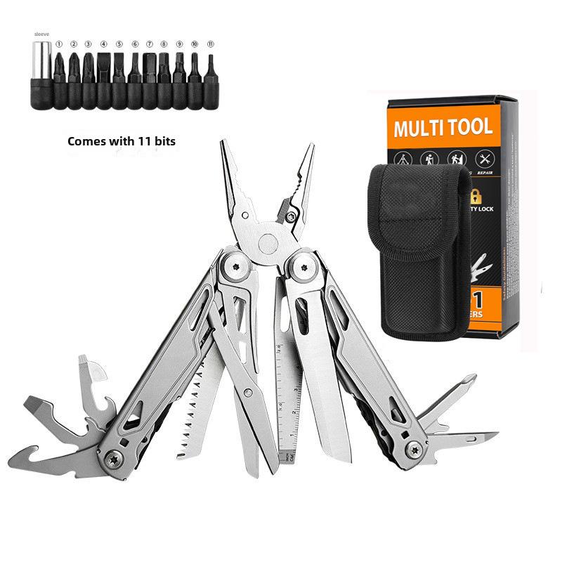 Venkovní skládací multifunkční nástroj 28 v 1: Celoocelové kleště pro kempování a EDC