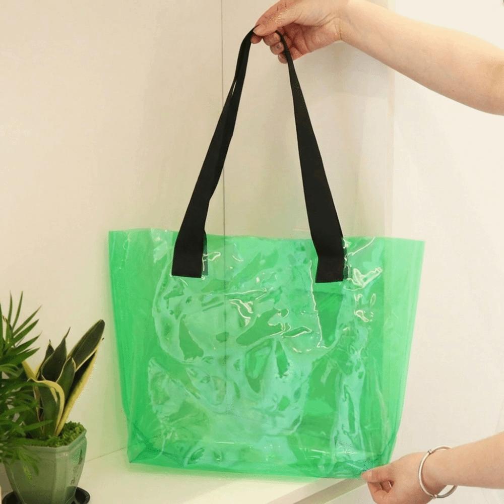Waterproof PVC Transparent Bag Jelly Color Single Shoulder Bag the Water-Sprinkling Festival зелёный