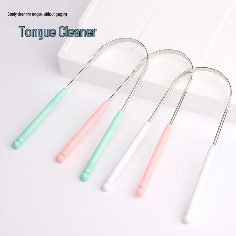 Stainless Steel Tongue Scraper & Brush - Oral Hygiene Tool