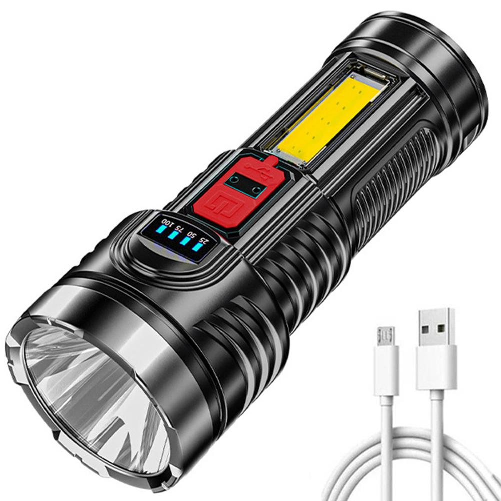Portable Torch Lamp Lantern USB Rechargeable COB Flashlight IPX4 Waterproof 500LM Outdoor Lighting for Hiking Climbing Emergency