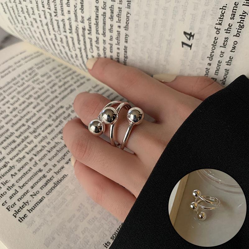 PANJBJ 925 Sterling Silver Unique Lines Ring for Women Jewelry Finger Adjustable Open Vintage For Party Birthday Gift Dropship