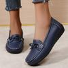 Spring Leather Wedge Women Flats Black Shoes Breathable Shoes Women Casual Shoes Female Plus Size